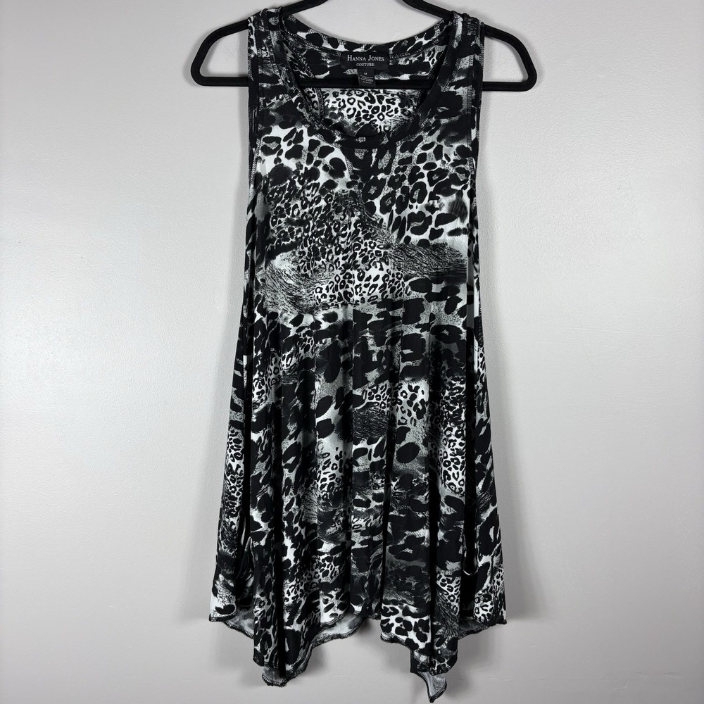Hanna Jones Couture Women's Medium Art To Wear Animal Print Sleeveless Tunic Top